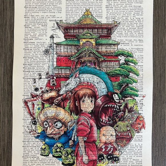 Spirited Away (Movie) Themed Dictionary Prints - Set of 6 - Picture 2 of 7